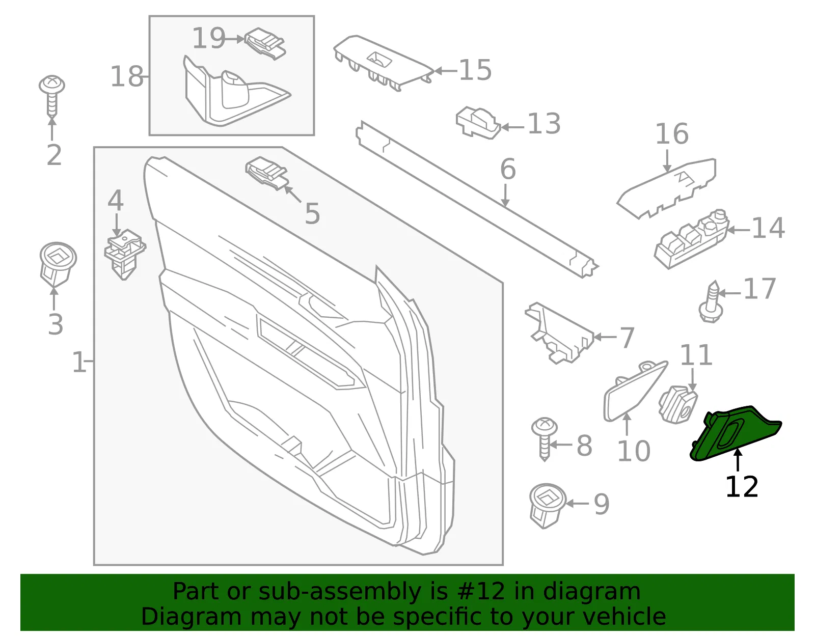 Door Window Switch Bezel - Mazda (va406840702) - view 2