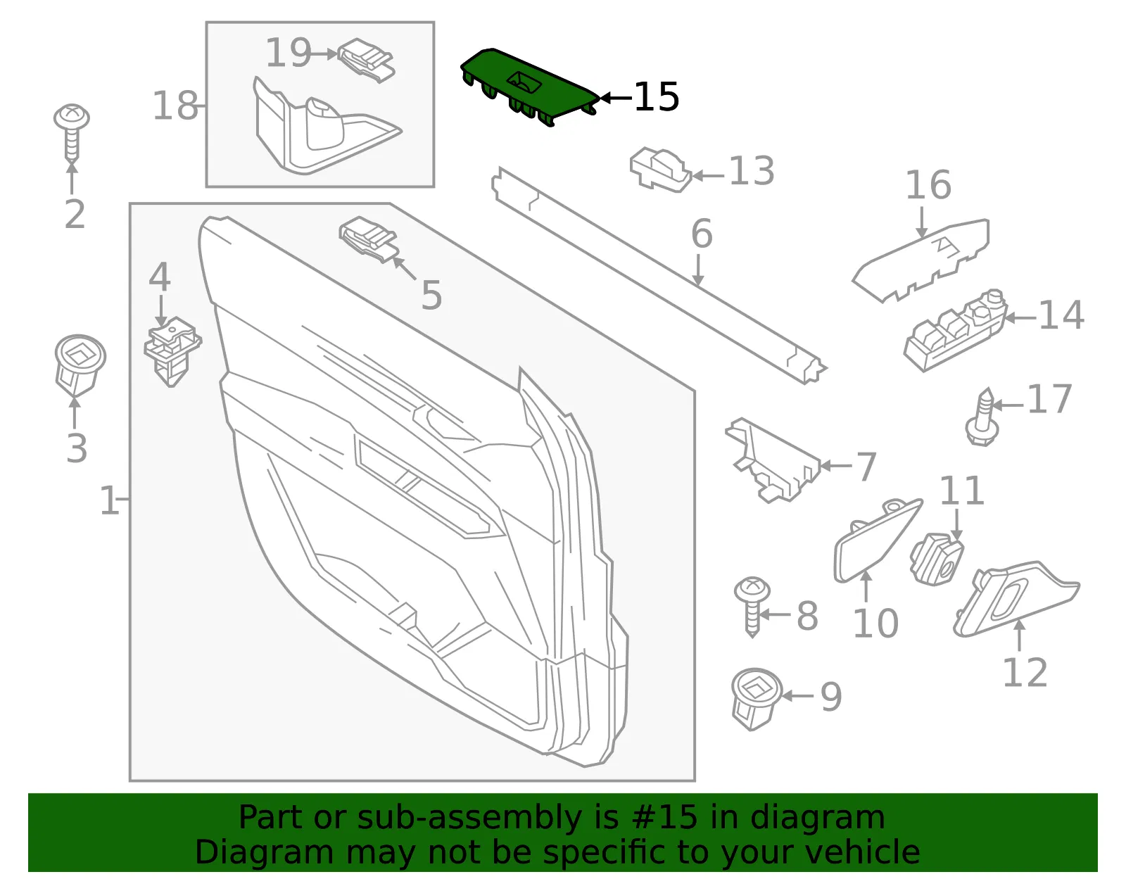 Door Switch Trim Panel - Mazda (va40684l102) - view 2