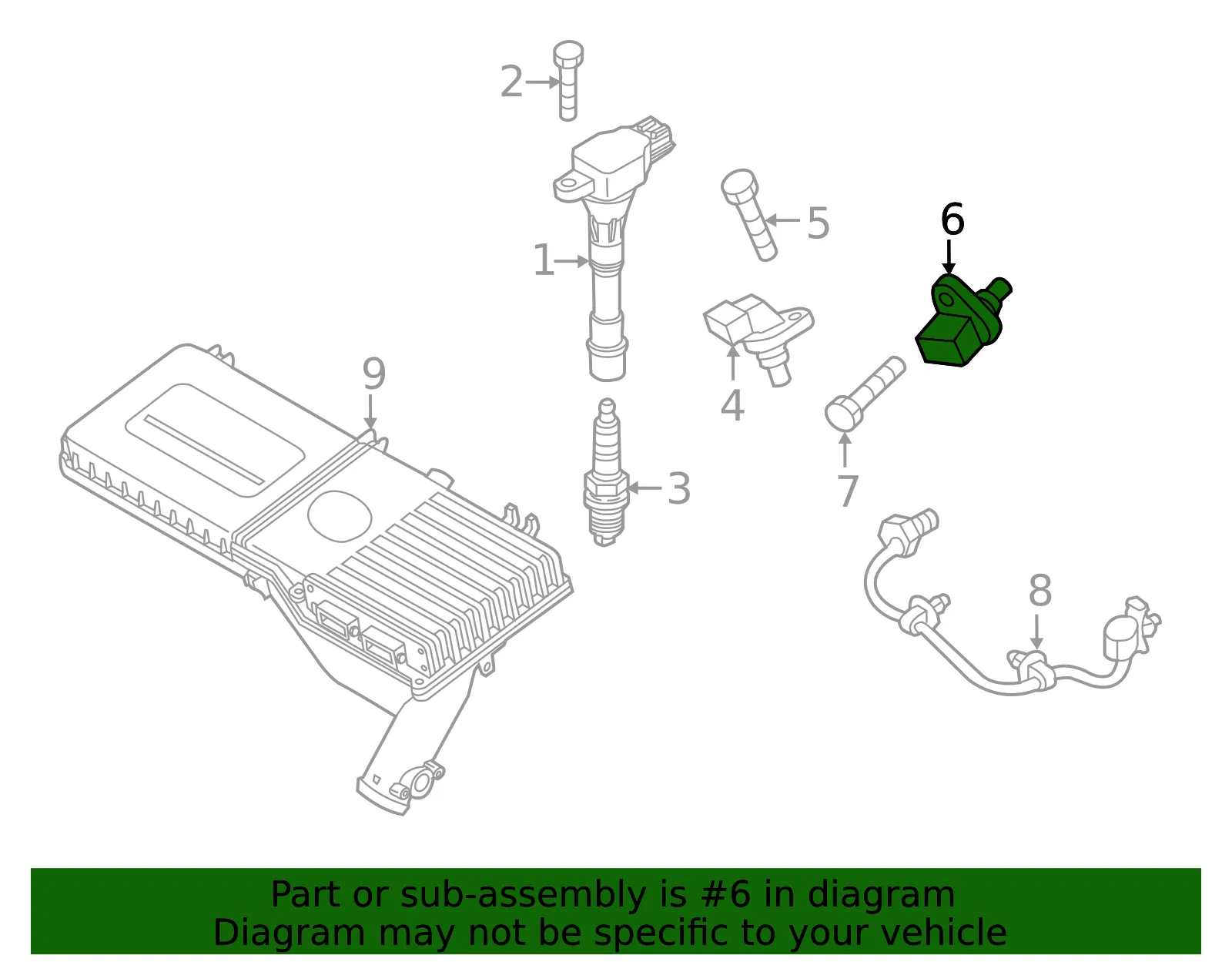 Engine Crankshaft Position Sensor - Mazda (zj0118221) - view 2