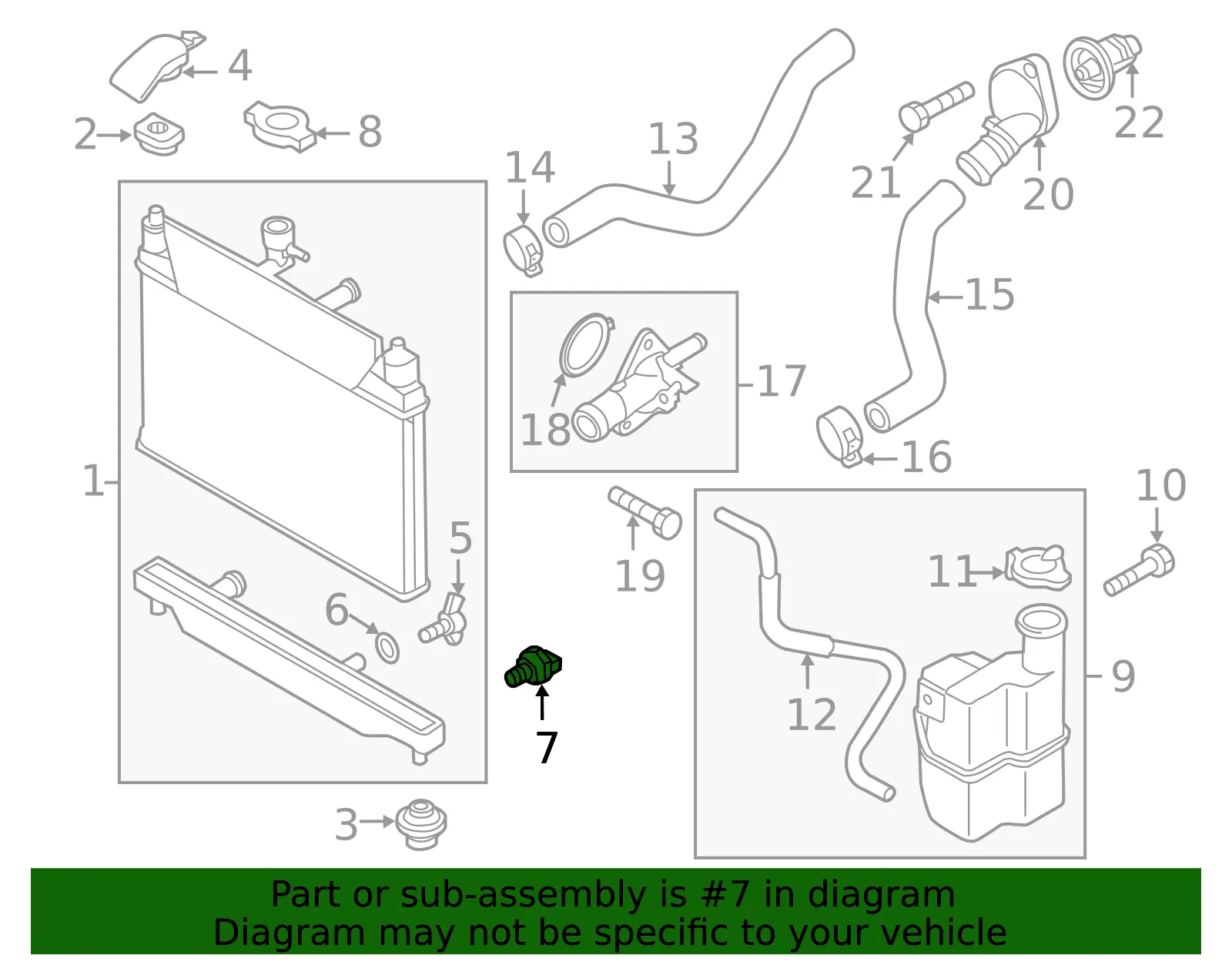 Engine Coolant Temperature Sensor - Mazda (zye918840) - view 2