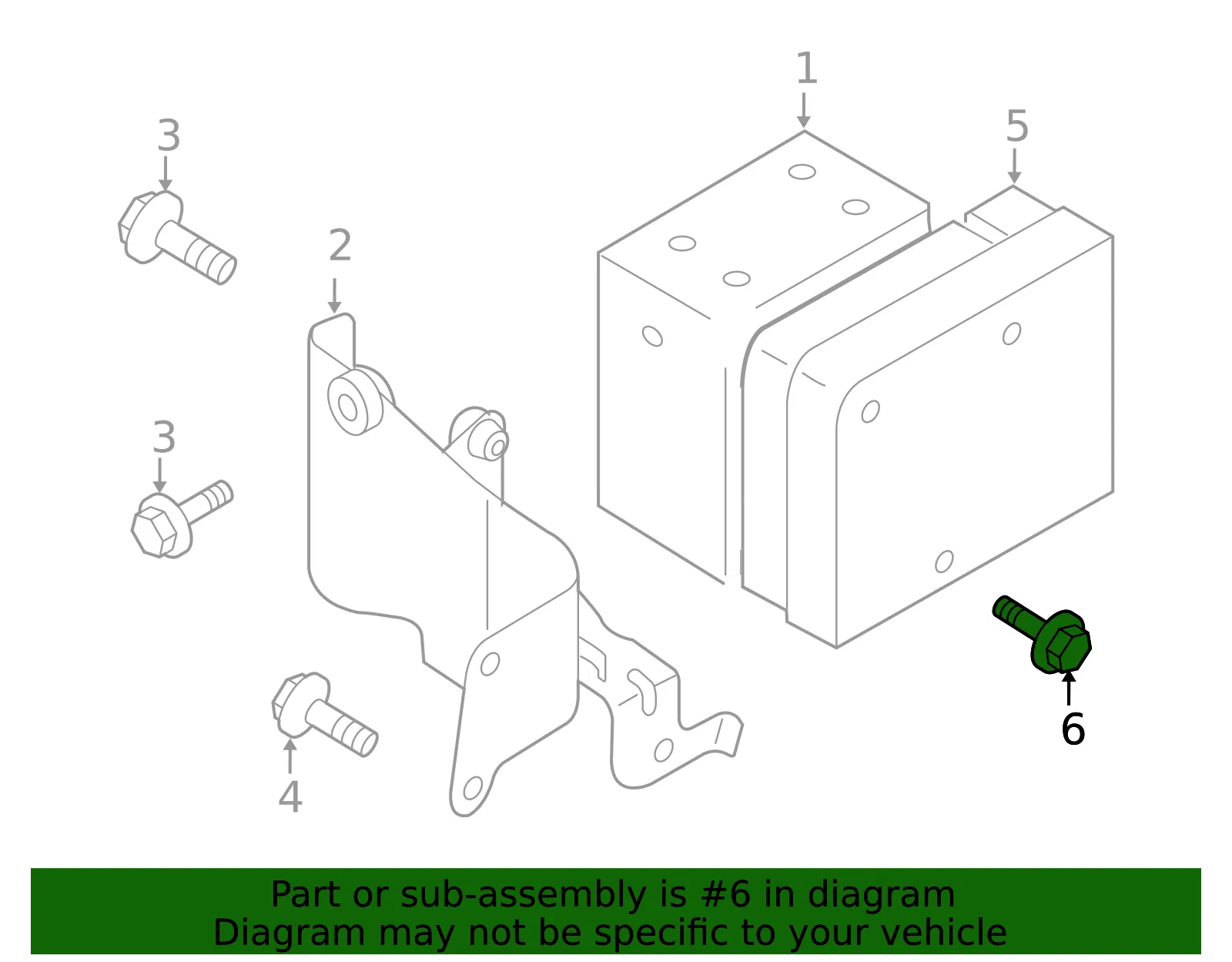 ABS Control Module Bolt - Mazda (zzc0437a7) - view 2