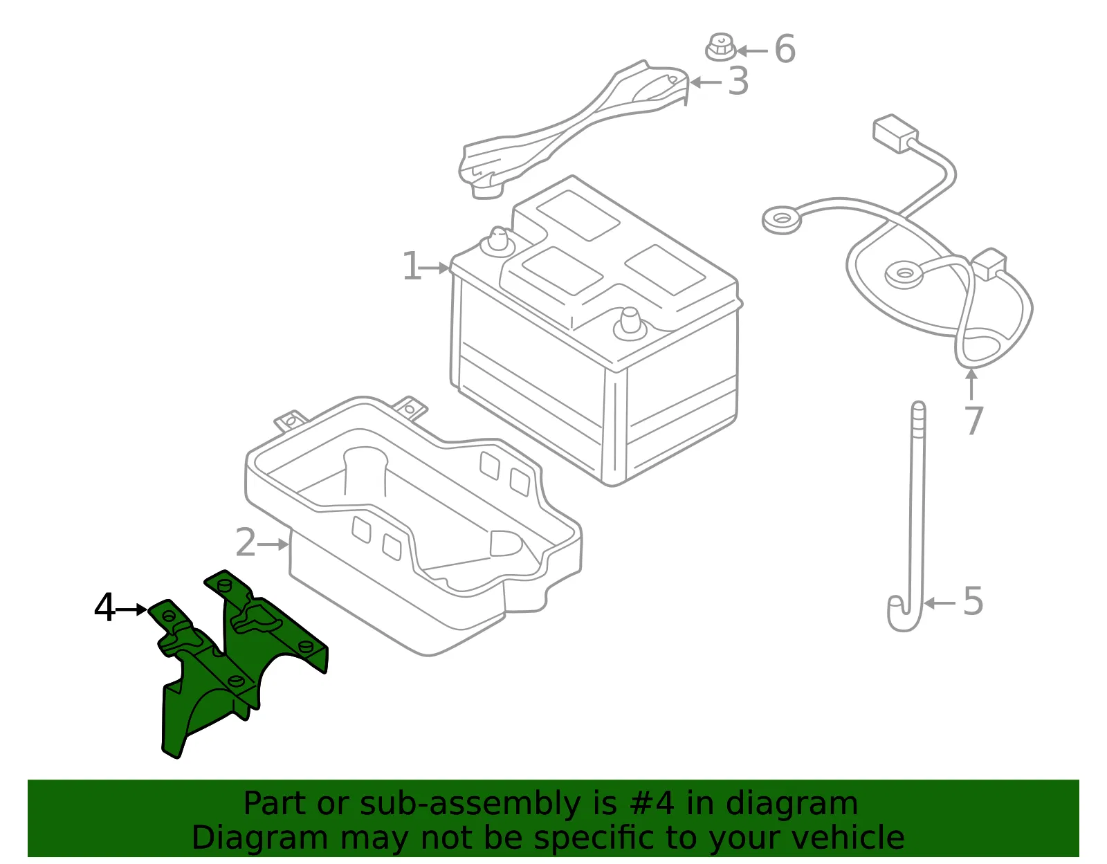 Battery Tray Bracket - Mazda (zzc05604x) - view 2