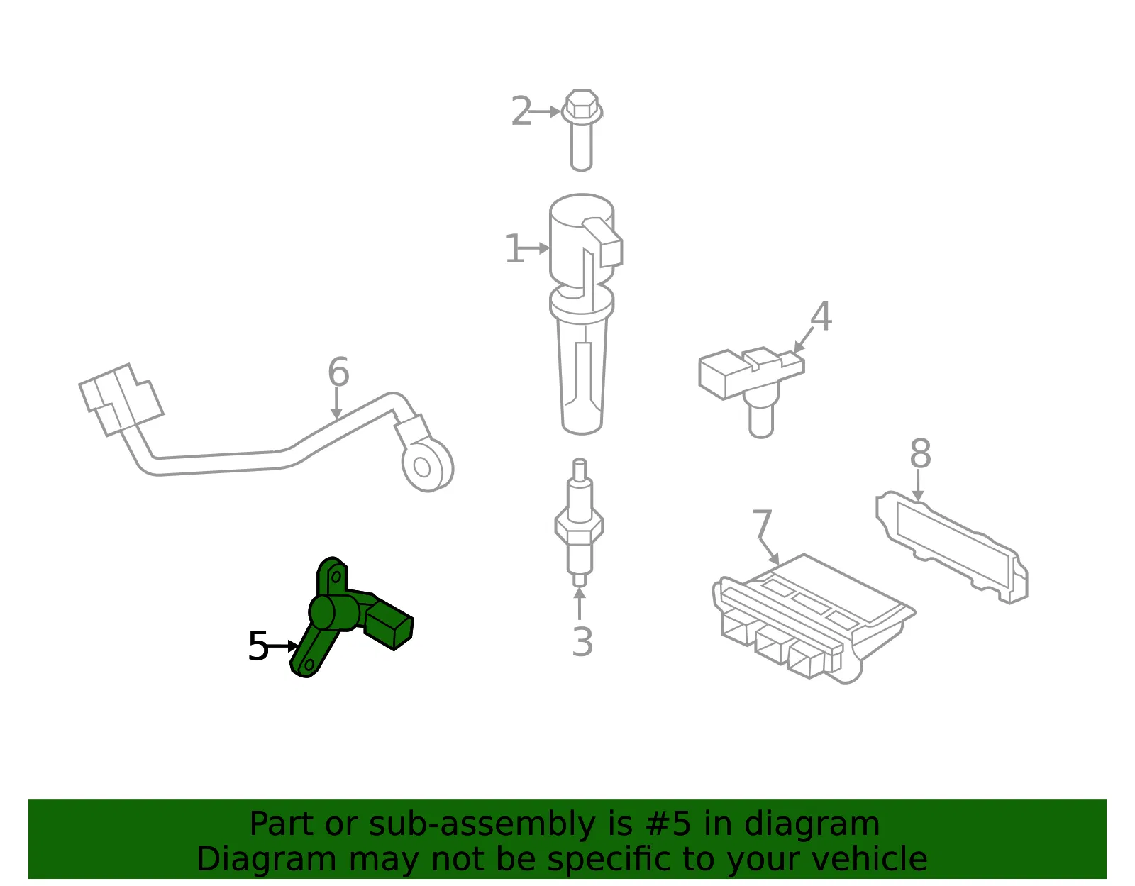 Engine Crankshaft Position Sensor - Mazda (zzc118221) - view 2