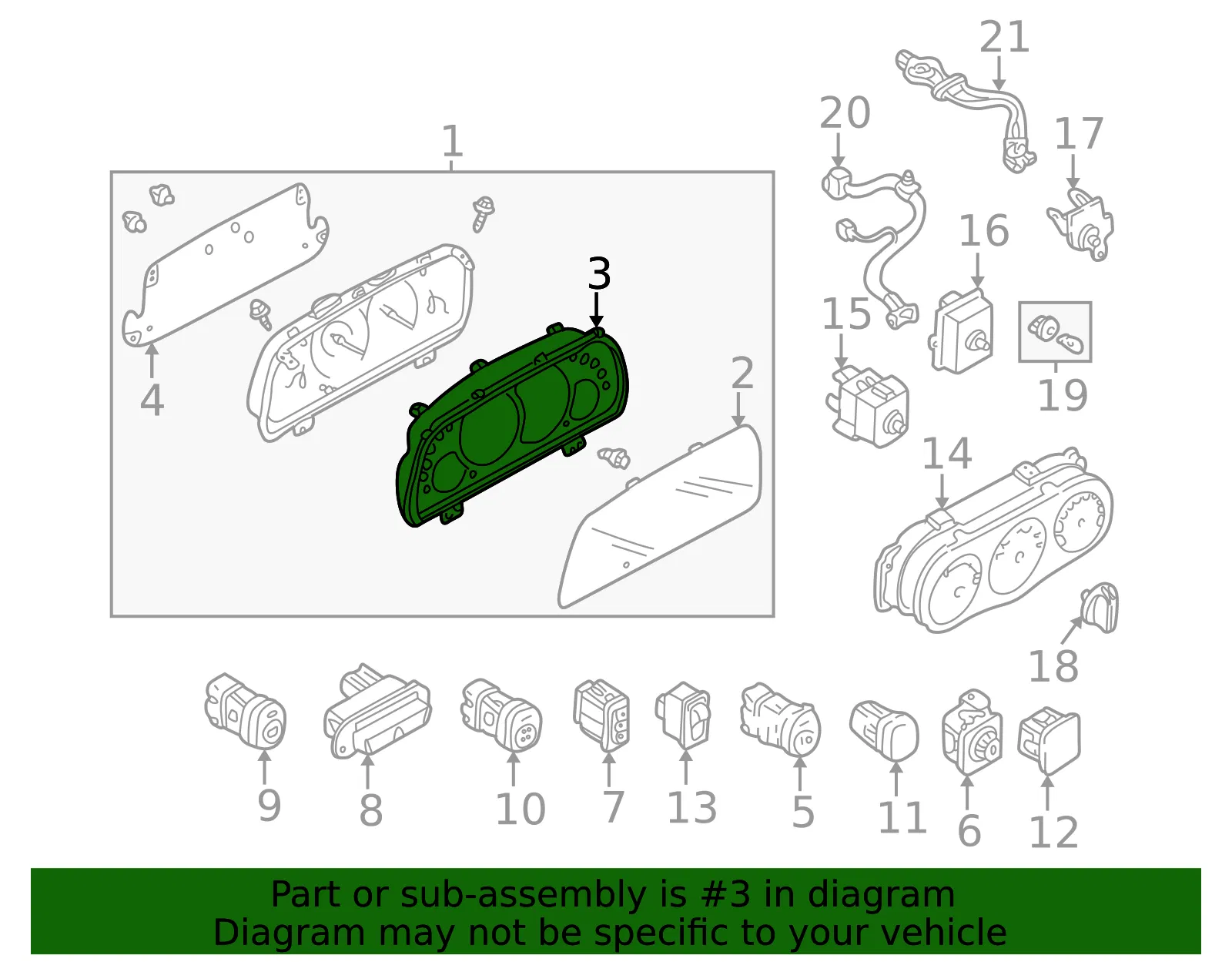Instrument Cluster - Mazda (zzc155430) - view 2
