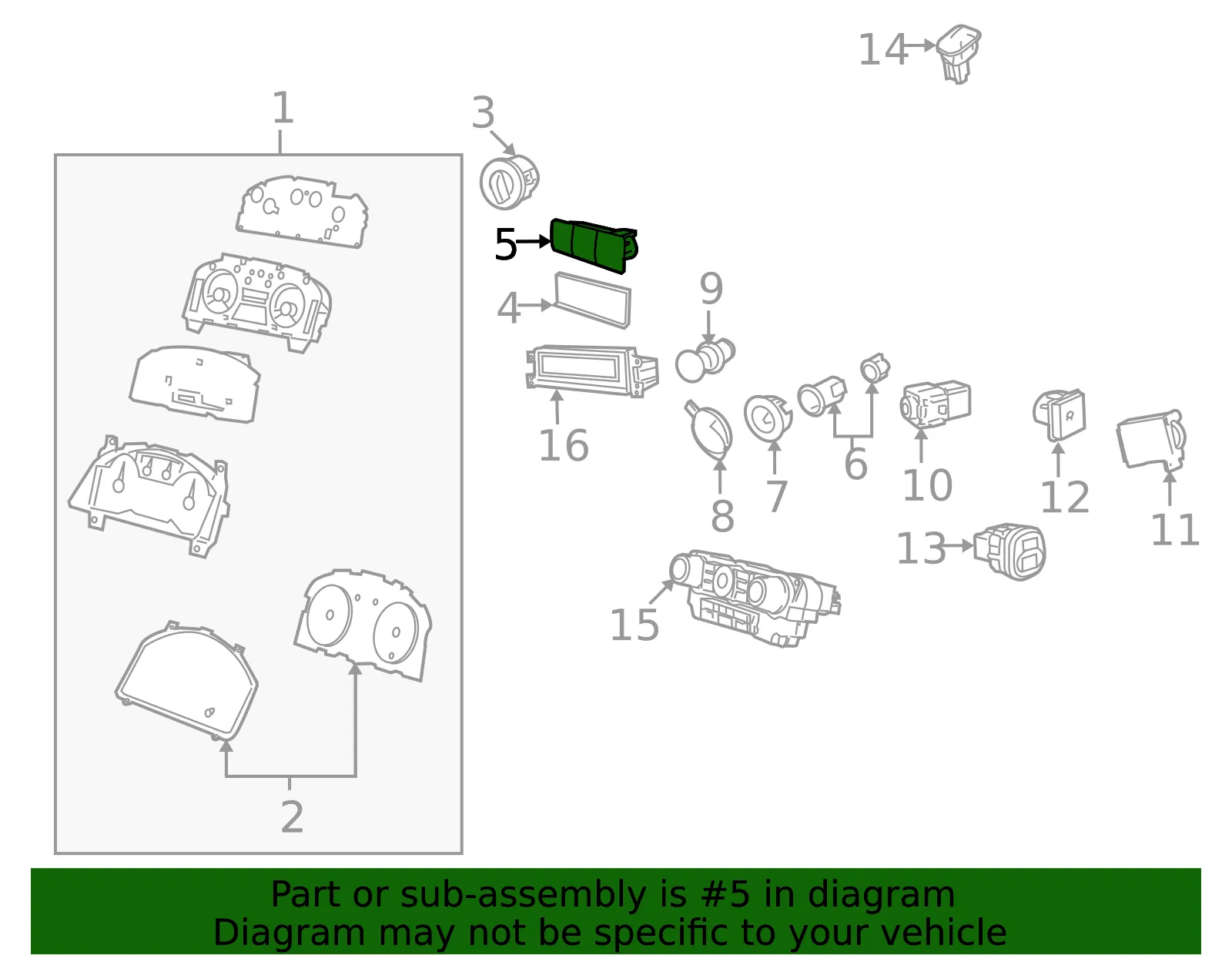 Stability Control Switch - Mazda (zzc366160) - view 2