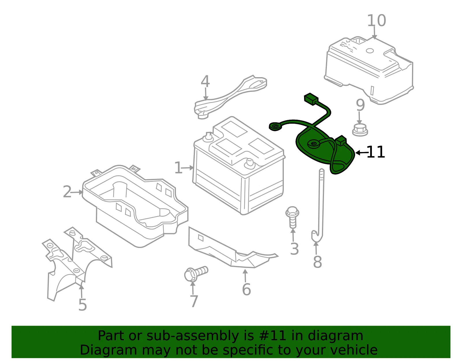 Battery Cable Harness - Mazda (zzc467070) - view 2