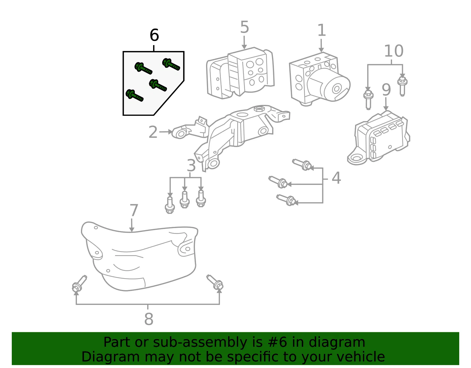 ABS Control Module Bolt - Mazda (zzca437b6) - view 2