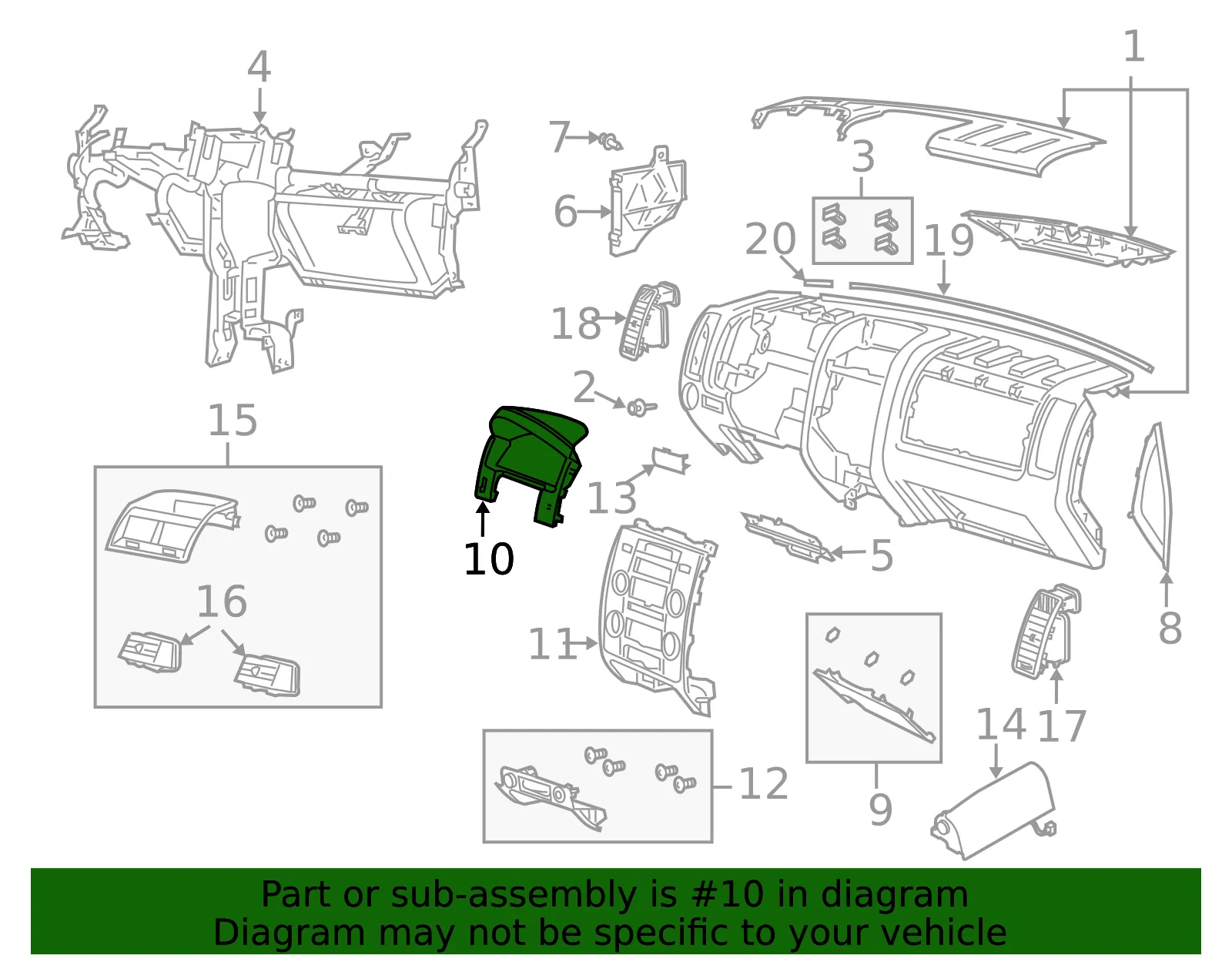 Instrument Cluster Bezel - Mazda (zzca5541004) - view 2