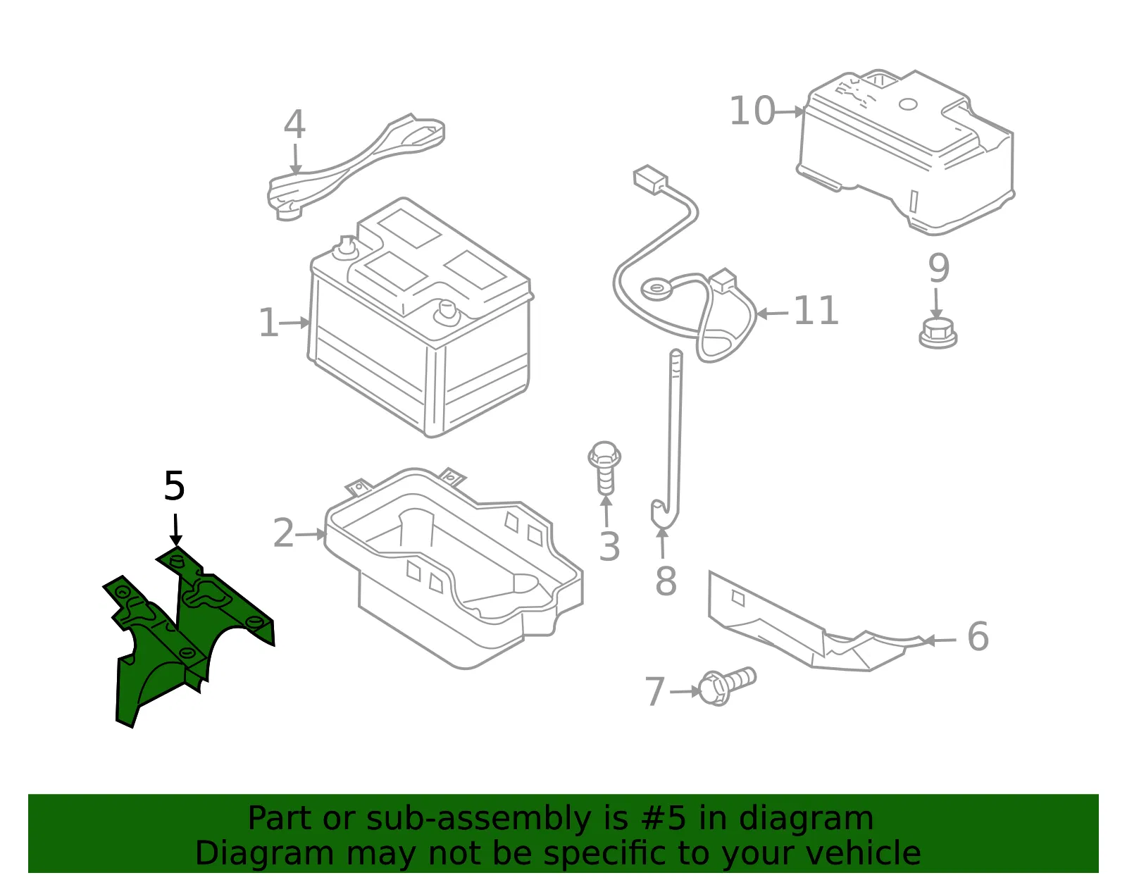 Battery Tray Bracket - Mazda (zzca5604x) - view 2